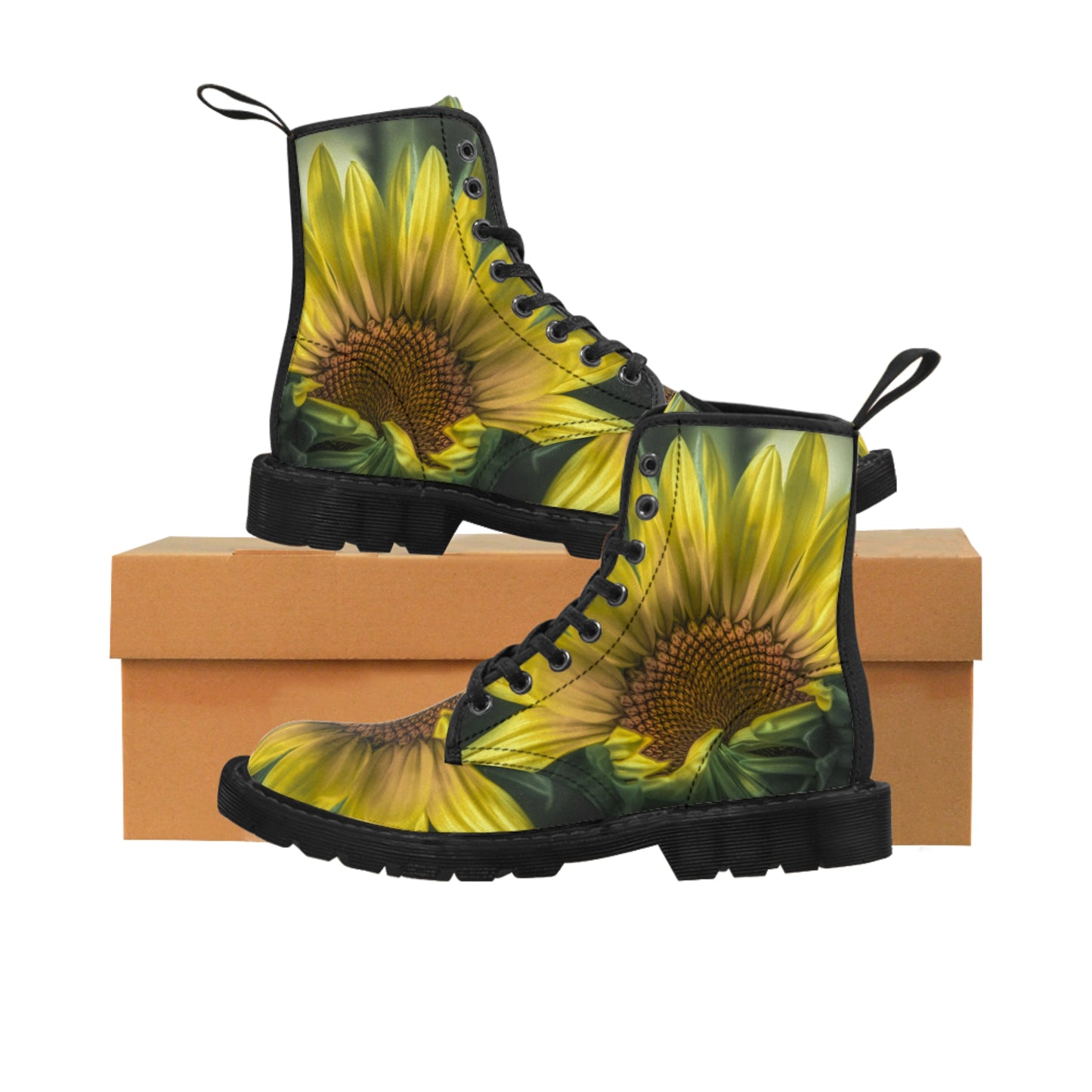 Sunflower Magnificence Canvas Art Boots