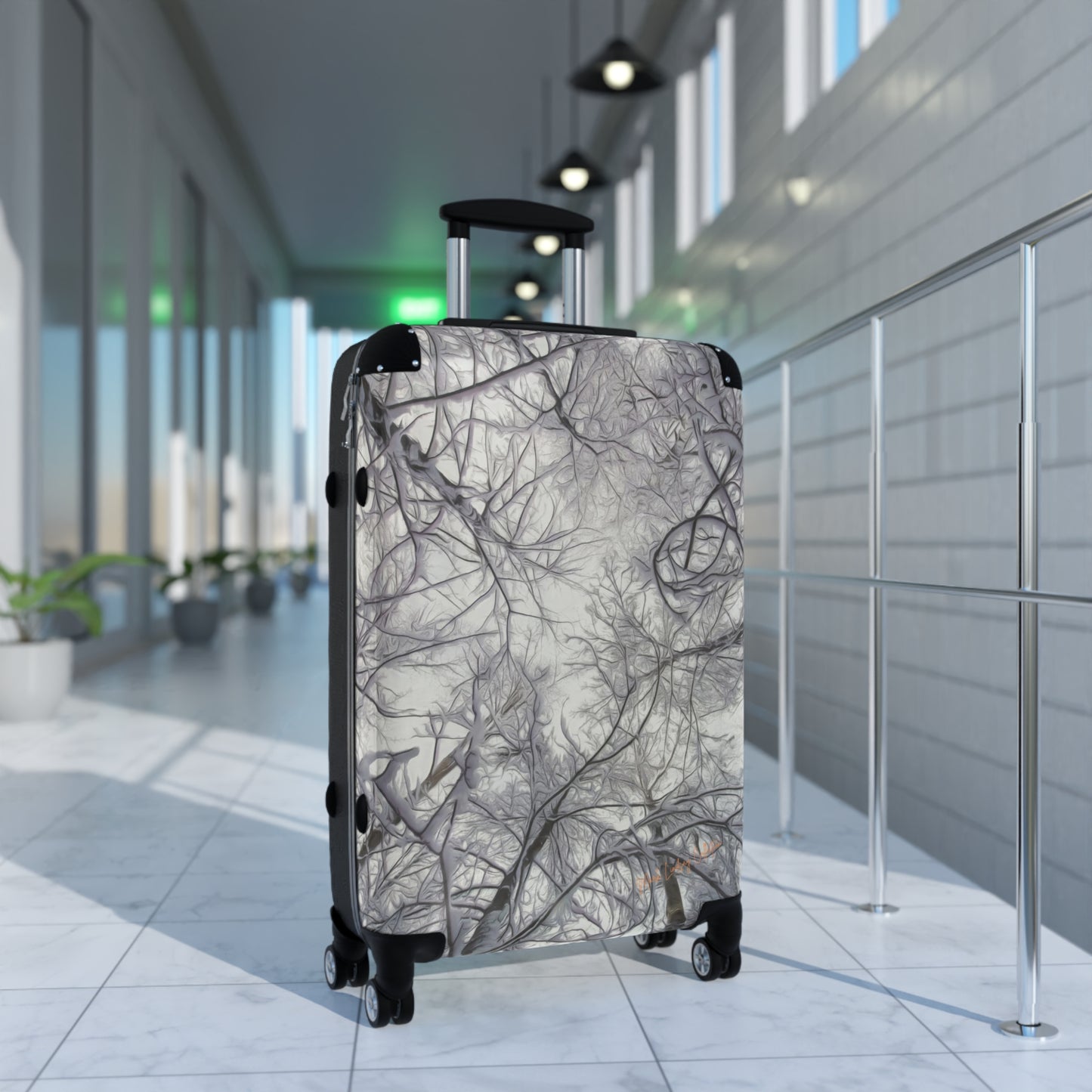 Snow Trees Above Custom Art Luggage