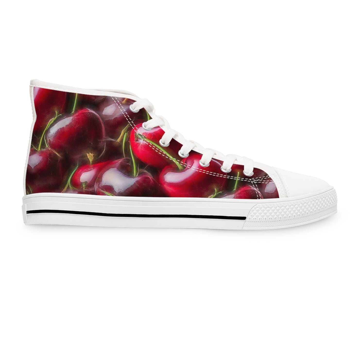 Traverse City Cherry High-Top Sneakers — Women's High-Top Canvas Shoes