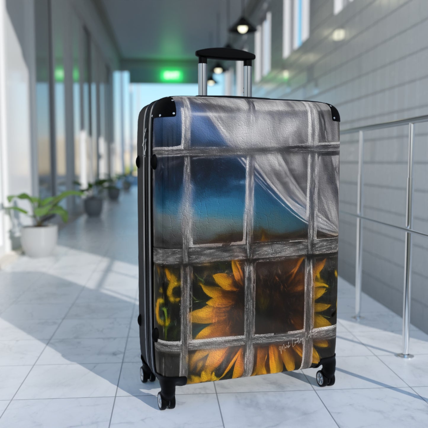 Sunflower Window Custom Art Luggage
