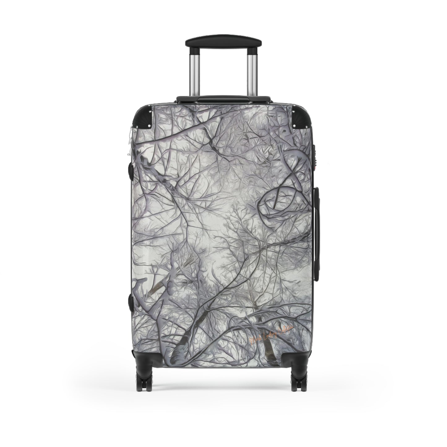 Snow Trees Above Custom Art Luggage