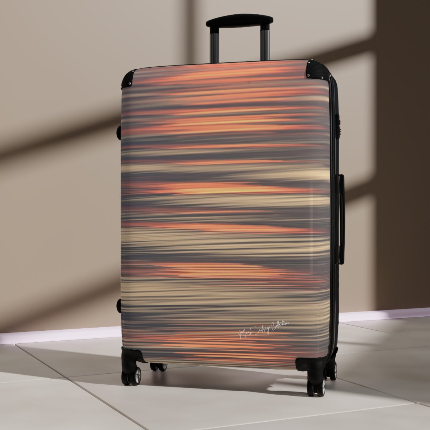 Sunset's Reflections and Ripples Custom Art Luggage