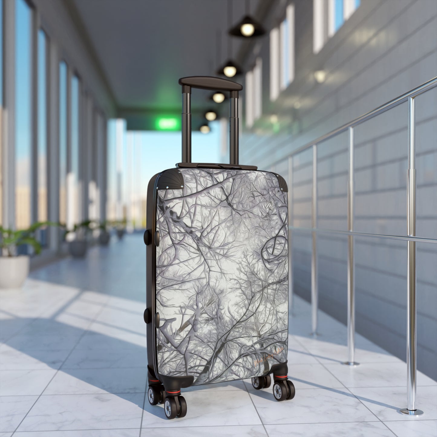 Snow Trees Above Custom Art Luggage