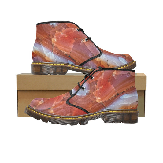 Red Agate Crystals Canvas Chukka Boots
