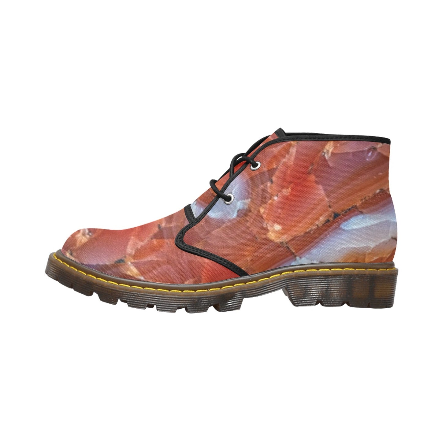Red Agate Crystals Canvas Chukka Boots