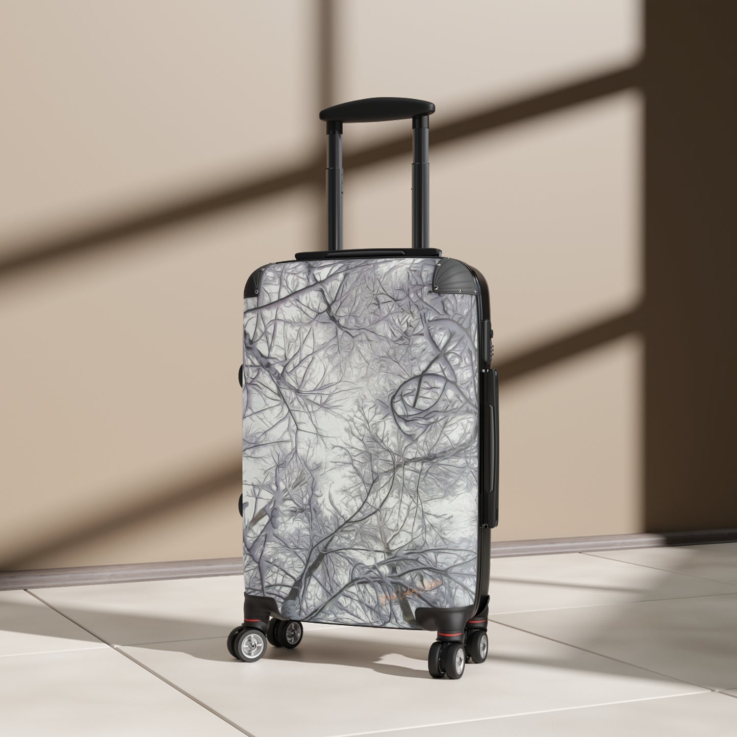 Snow Trees Above Custom Art Luggage