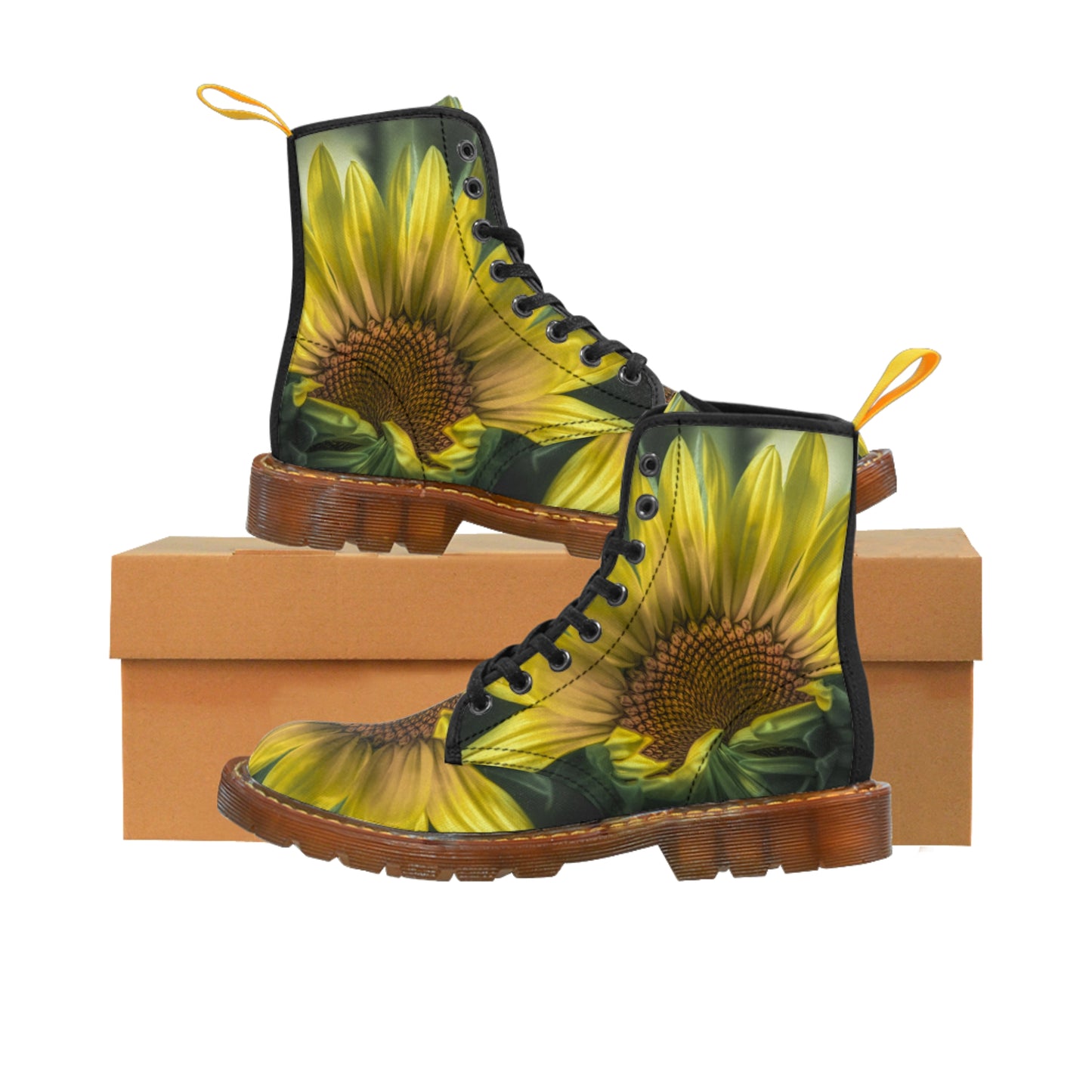 Sunflower Magnificence Canvas Art Boots