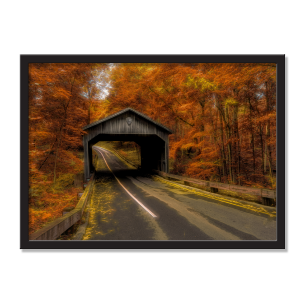 Covered Bridge at Sleeping Bear Landscape AirFrame Photo Tile