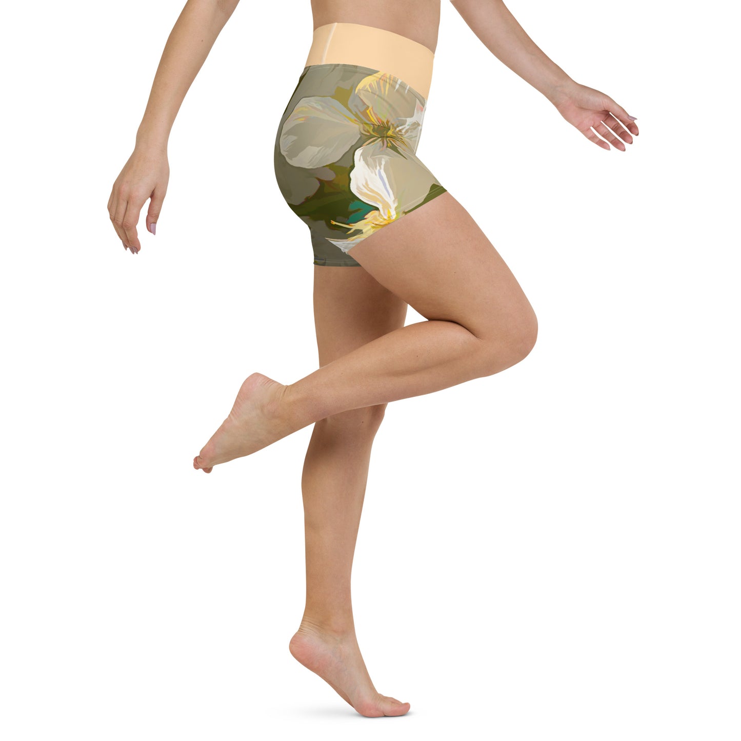 Cherry Blossom Yoga Art Shorts
