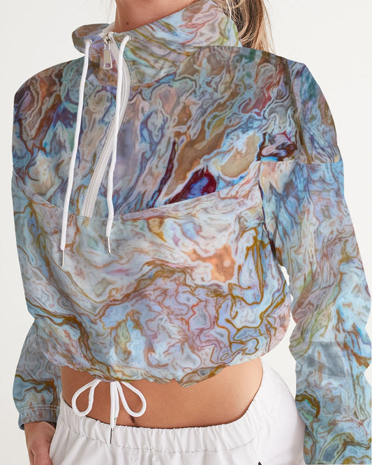 Moroccan Puzzle Agate Cropped Windbreaker