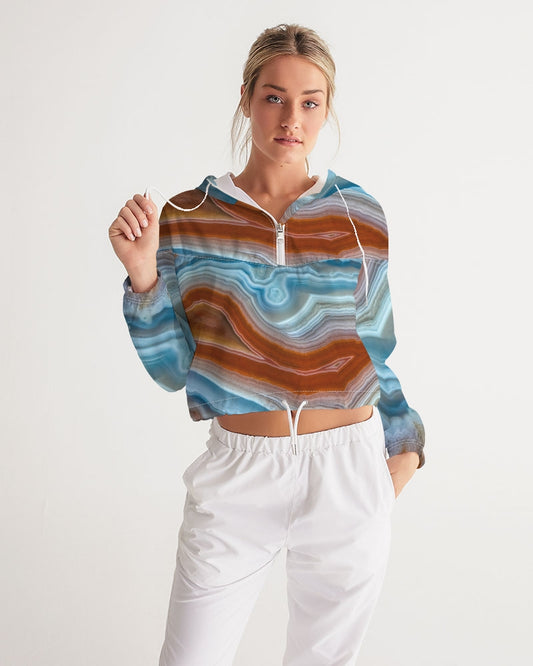 Moroccan Banded Agate Protection Cropped Windbreaker