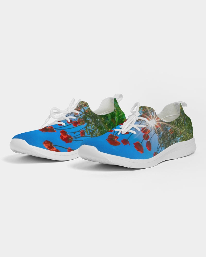 Orange Poppies Women's Lace Up Flyknit Shoe