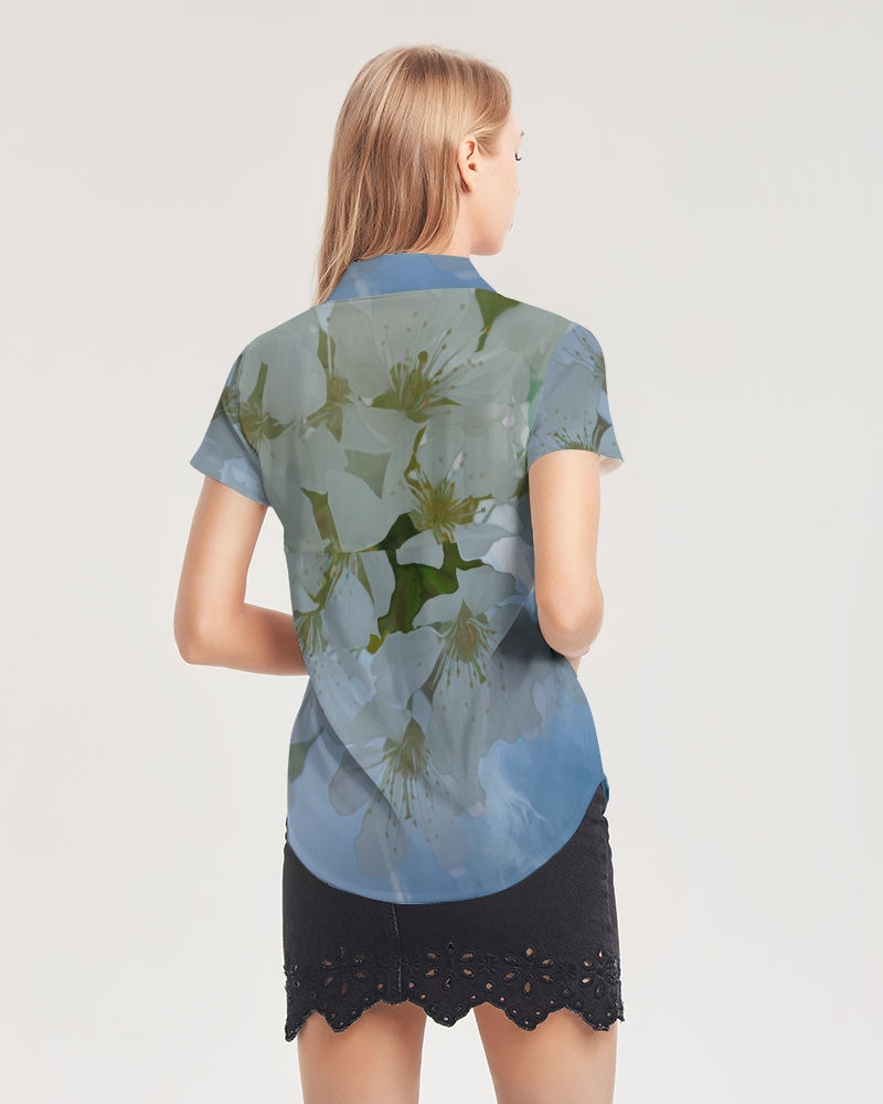 Summer Solstice Women's Short Sleeve Button Up