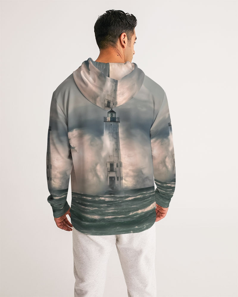 Frankfort Lighthouse with Hotel Frankfort Men's Hoodie