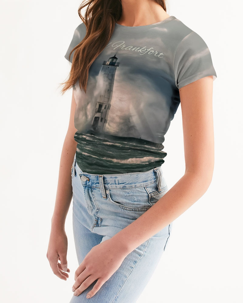 Frankfort Lighthouse with Hotel Frankfort Women's Tee