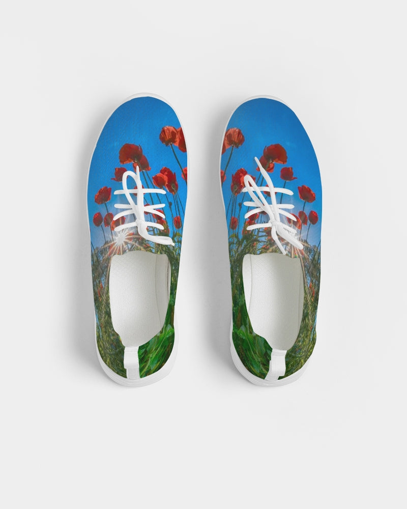 Orange Poppies Women's Lace Up Flyknit Shoe
