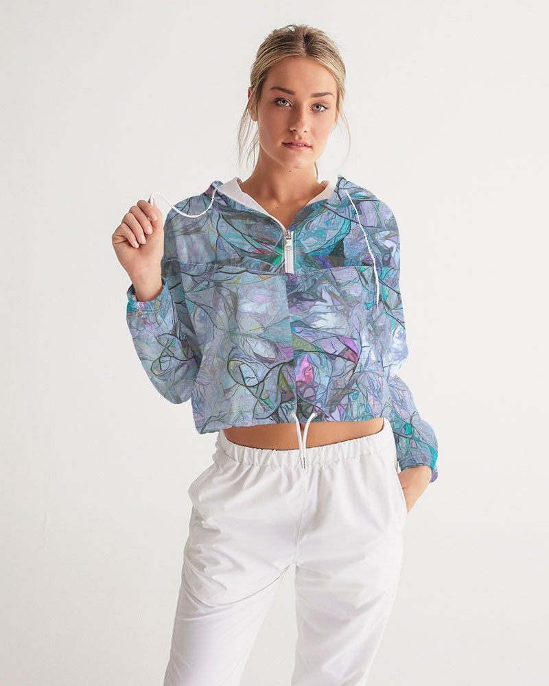 Stained Glass Fashion Cropped Windbreaker
