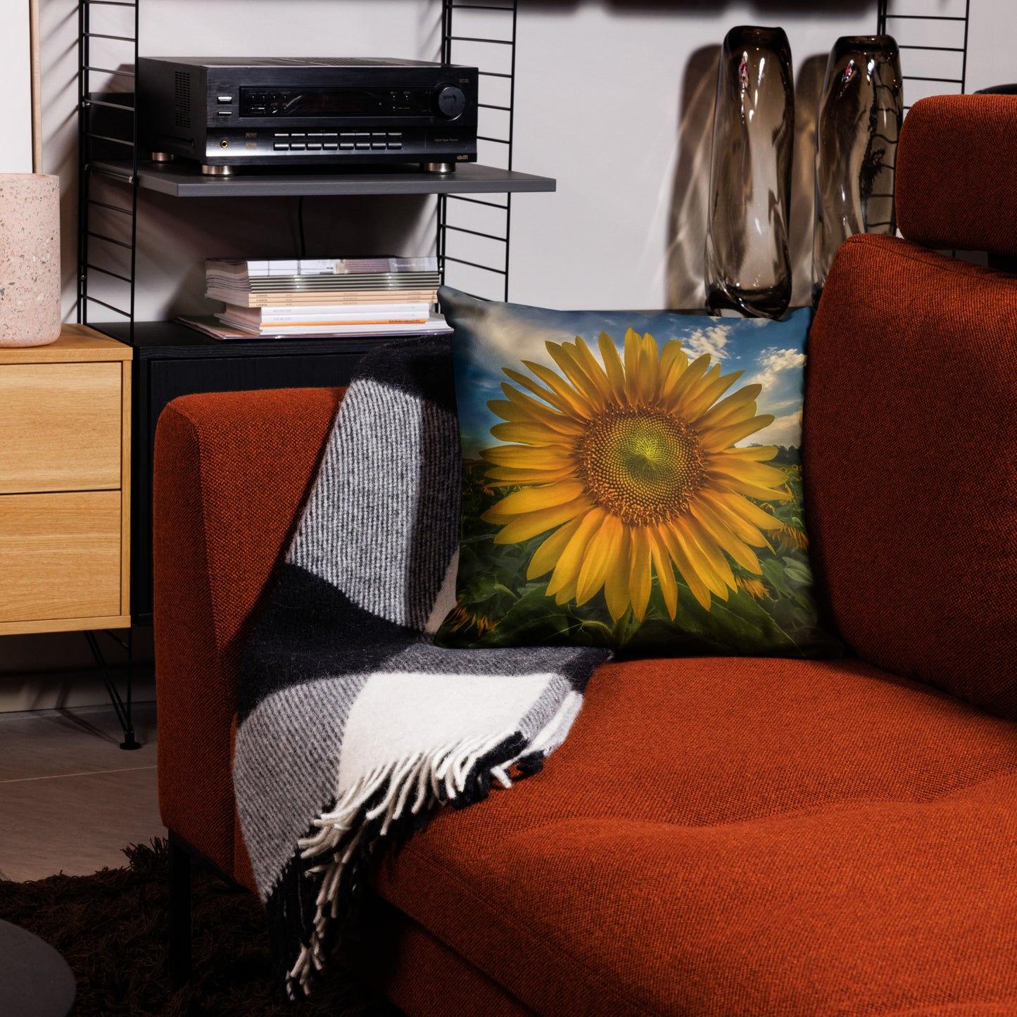 Sunflower Magic Premium Art Pillow