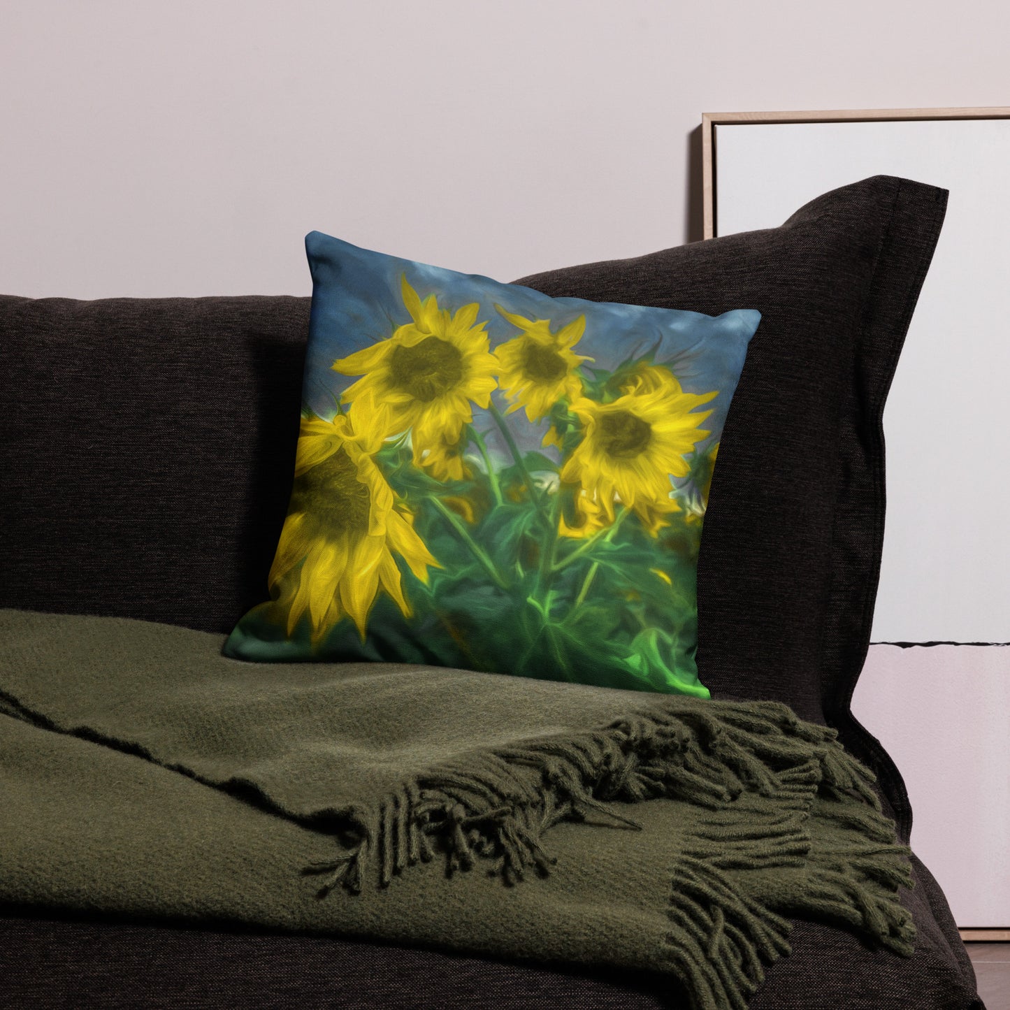 Van Gogh Sunflower Premium Art Pillow