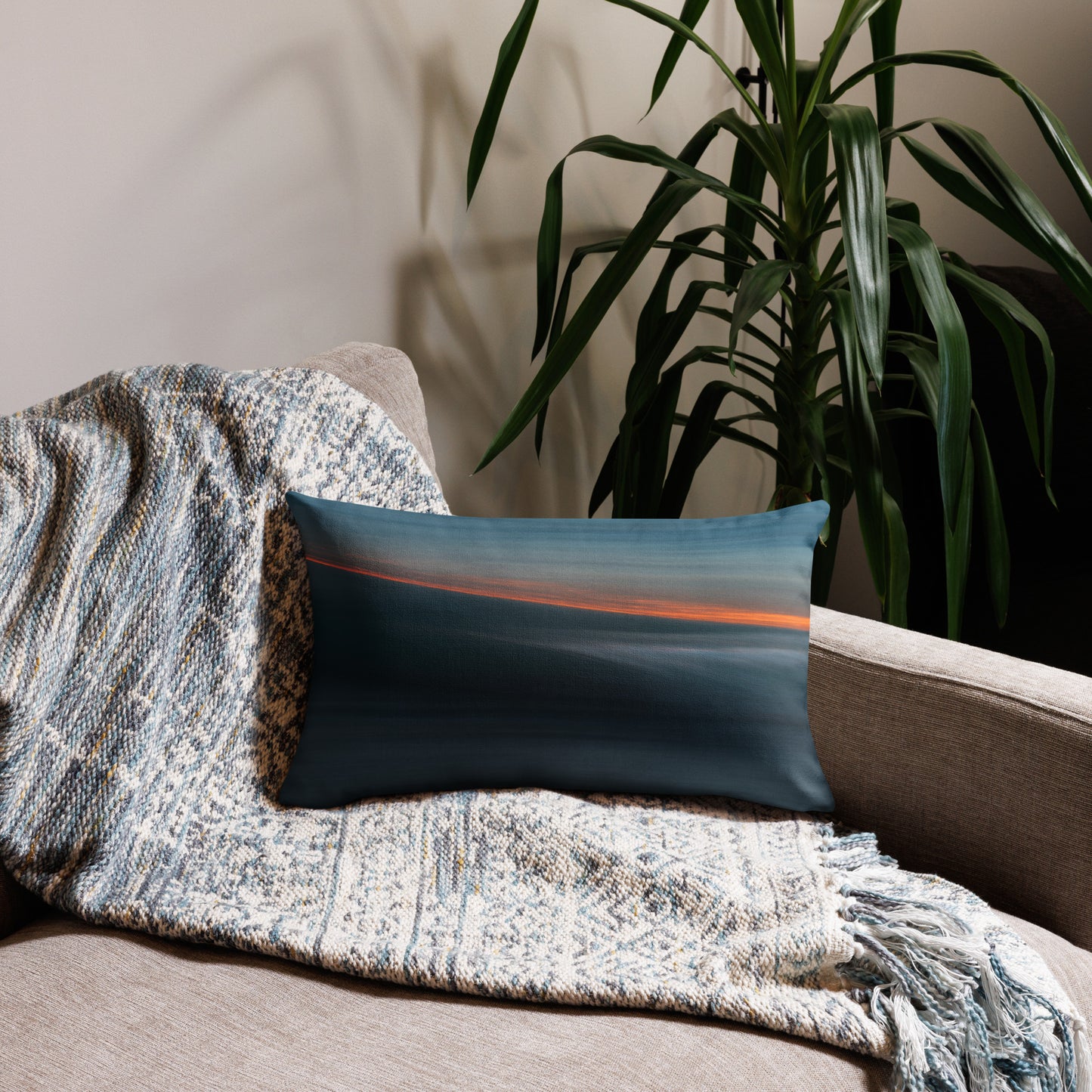 Sunset Wave Premium Art Pillow