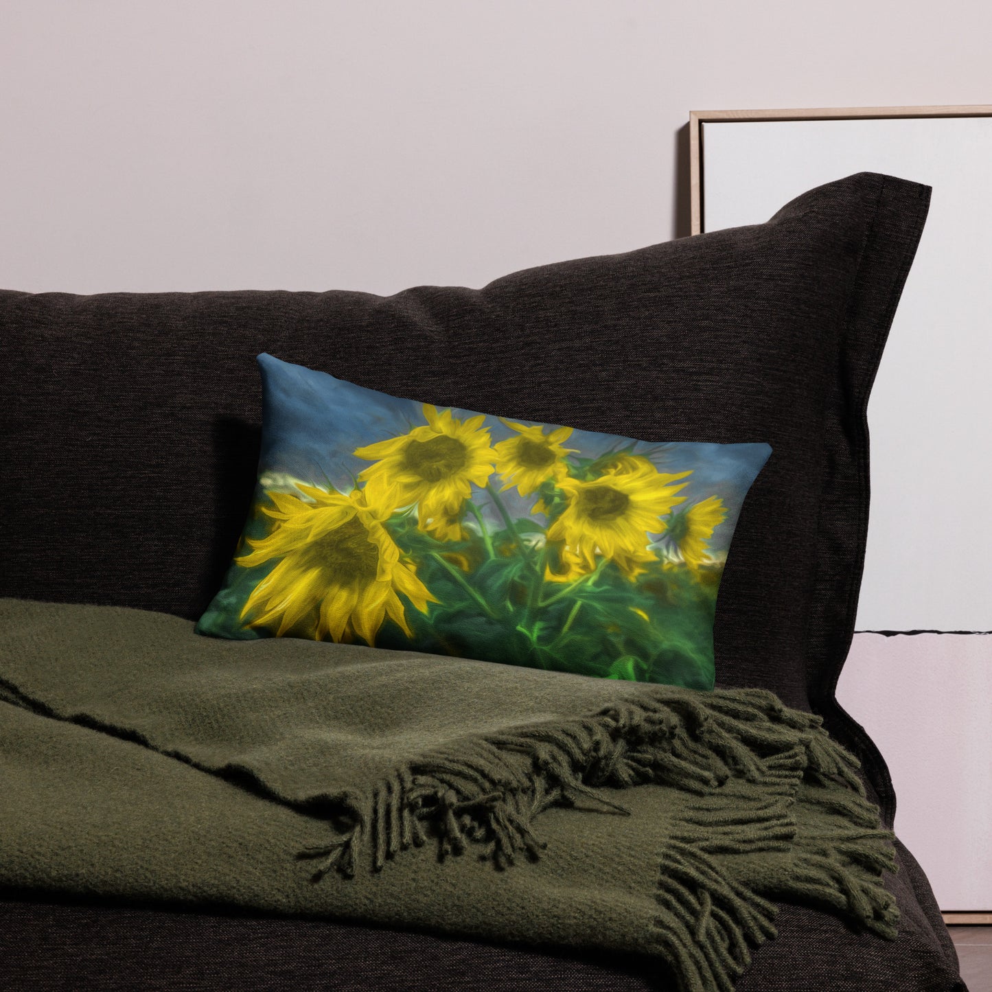 Van Gogh Sunflower Premium Art Pillow