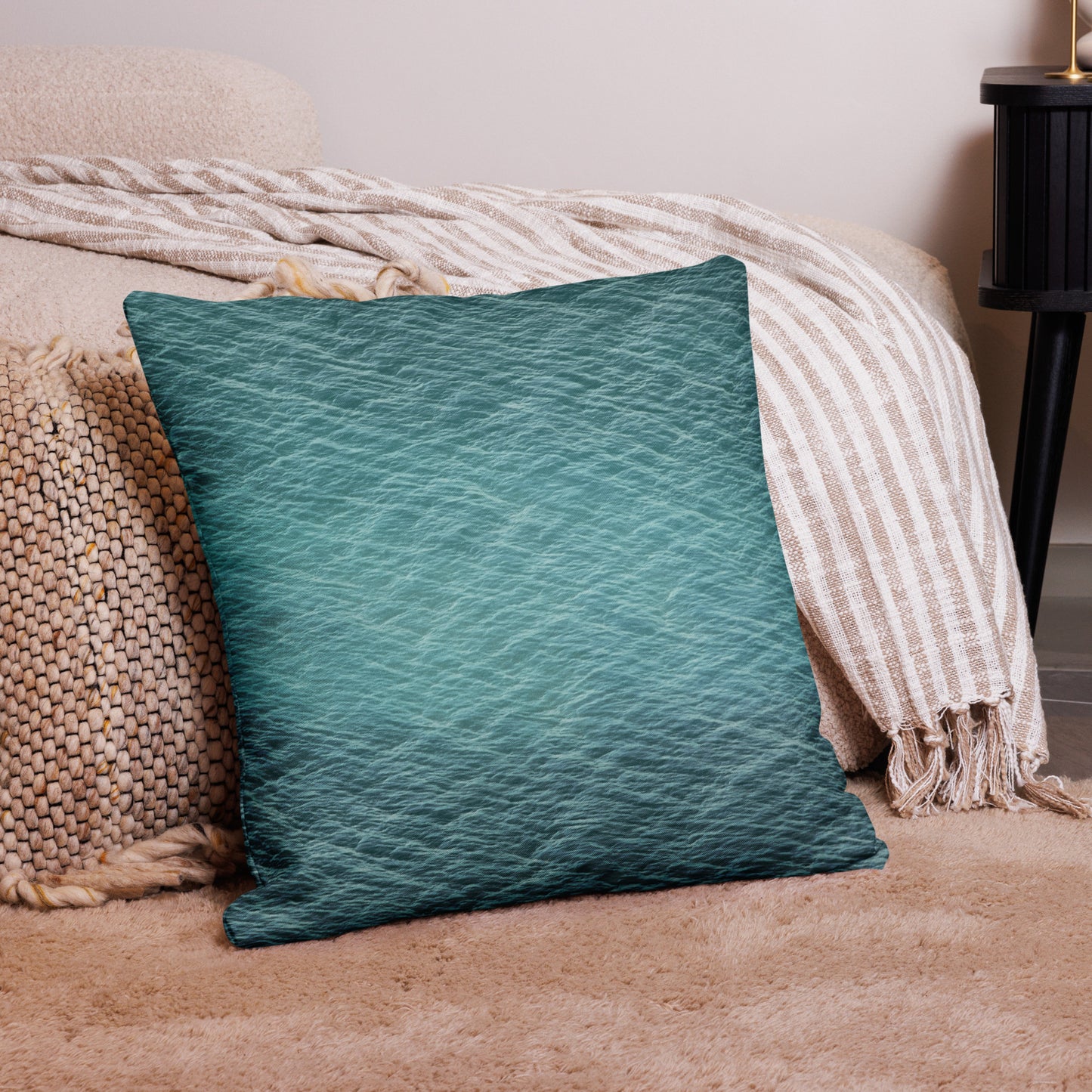 Caribbean Blue Premium Art Pillow