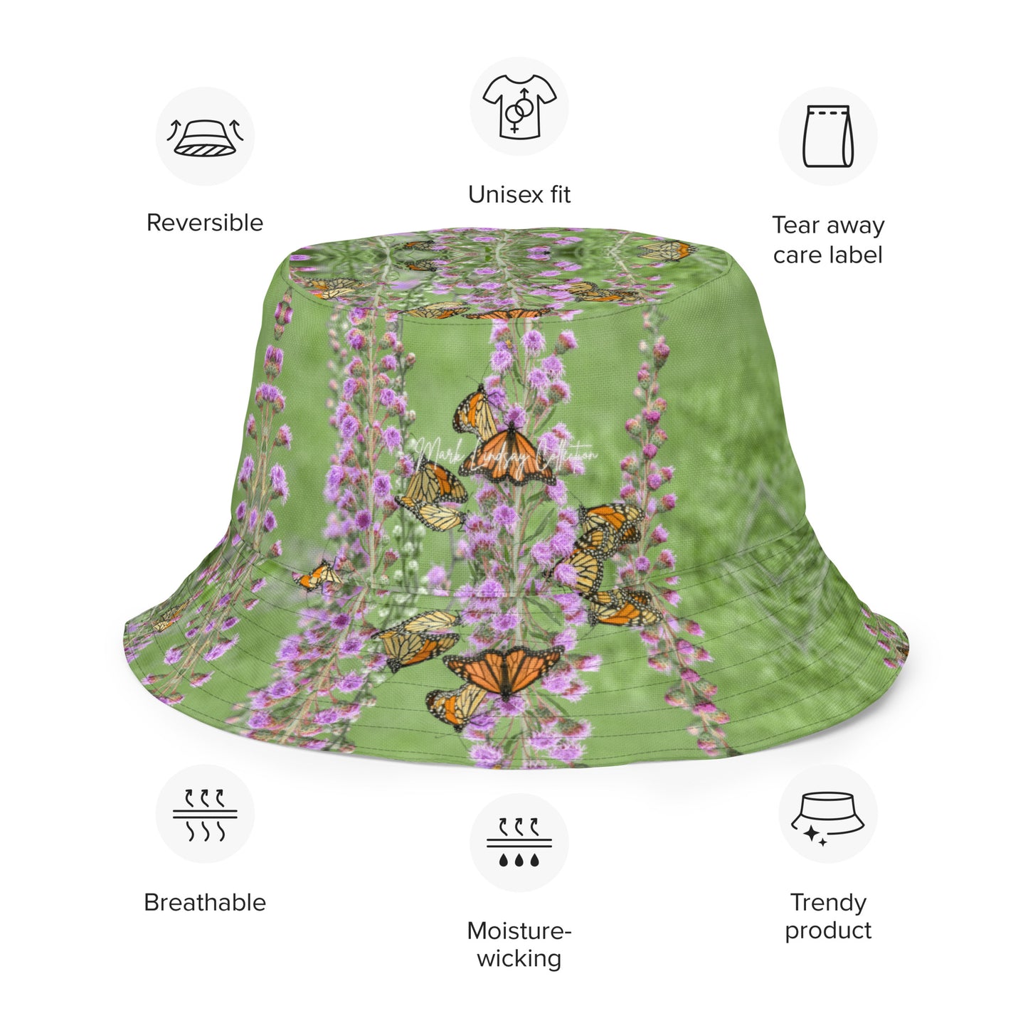 Butterfly Garden Reversible Bucket Hat
