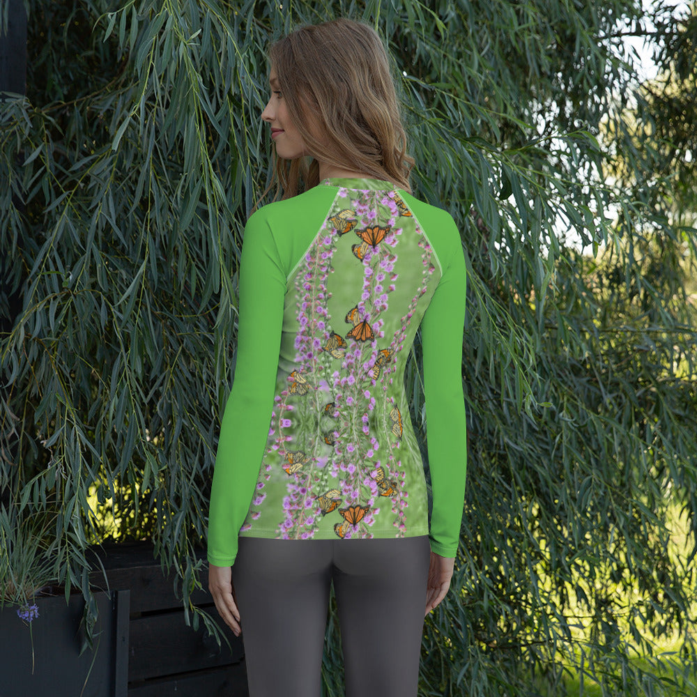 Butterfly Paradise Women's Designer Rash Guard