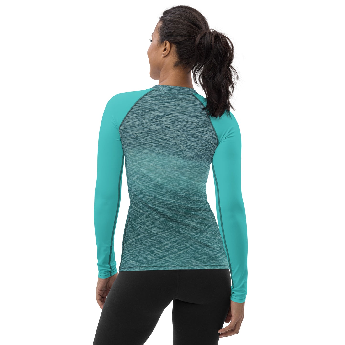 Caribbean Blue Women's Designer Rash Guard