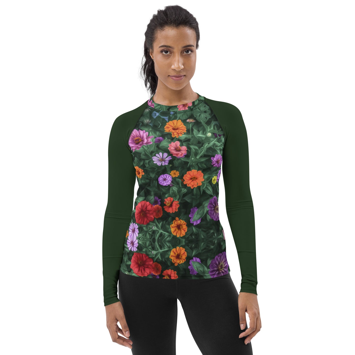 Flower Garden Women's Designer Rash Guard