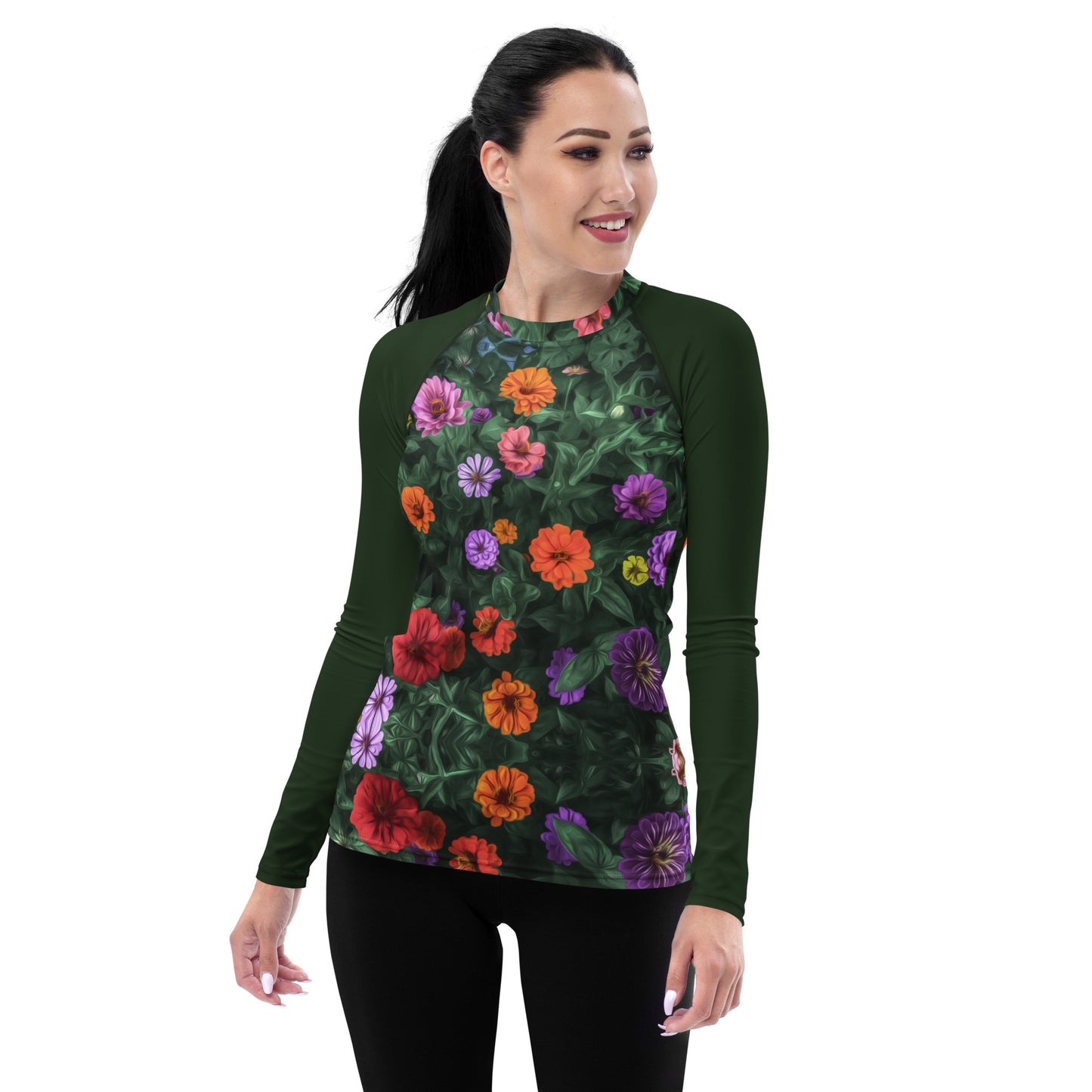 Flower Garden Women's Designer Rash Guard