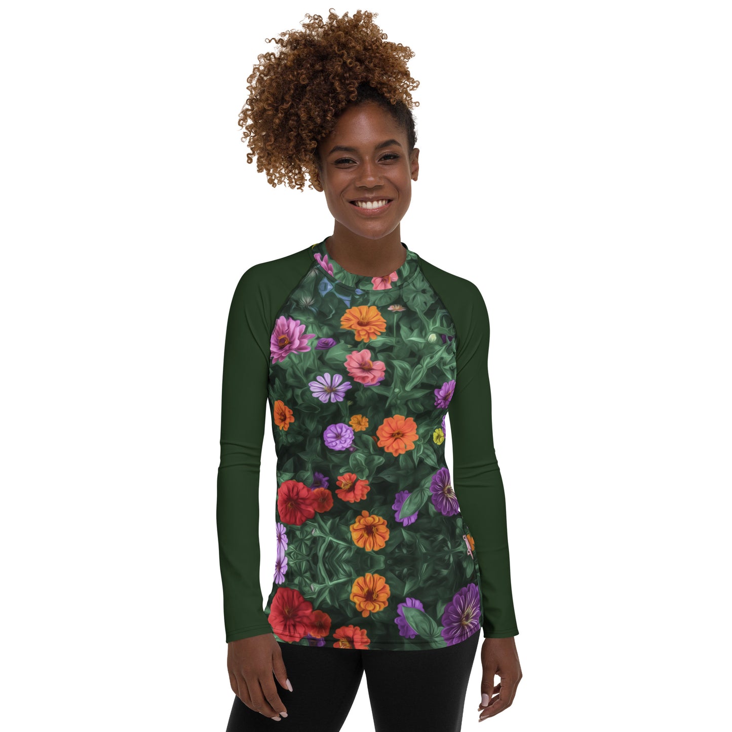 Flower Garden Women's Designer Rash Guard