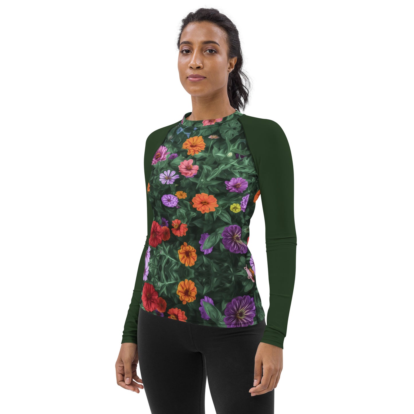 Flower Garden Women's Designer Rash Guard