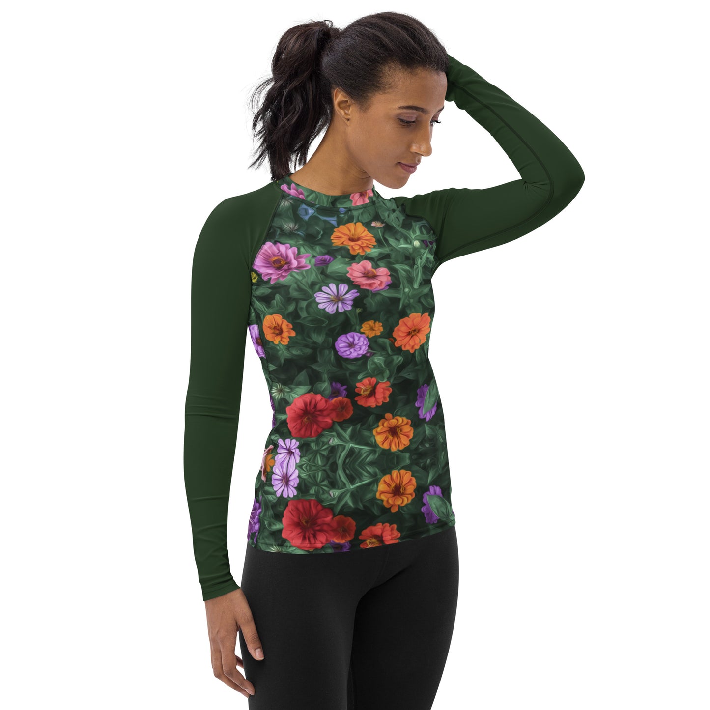 Flower Garden Women's Designer Rash Guard