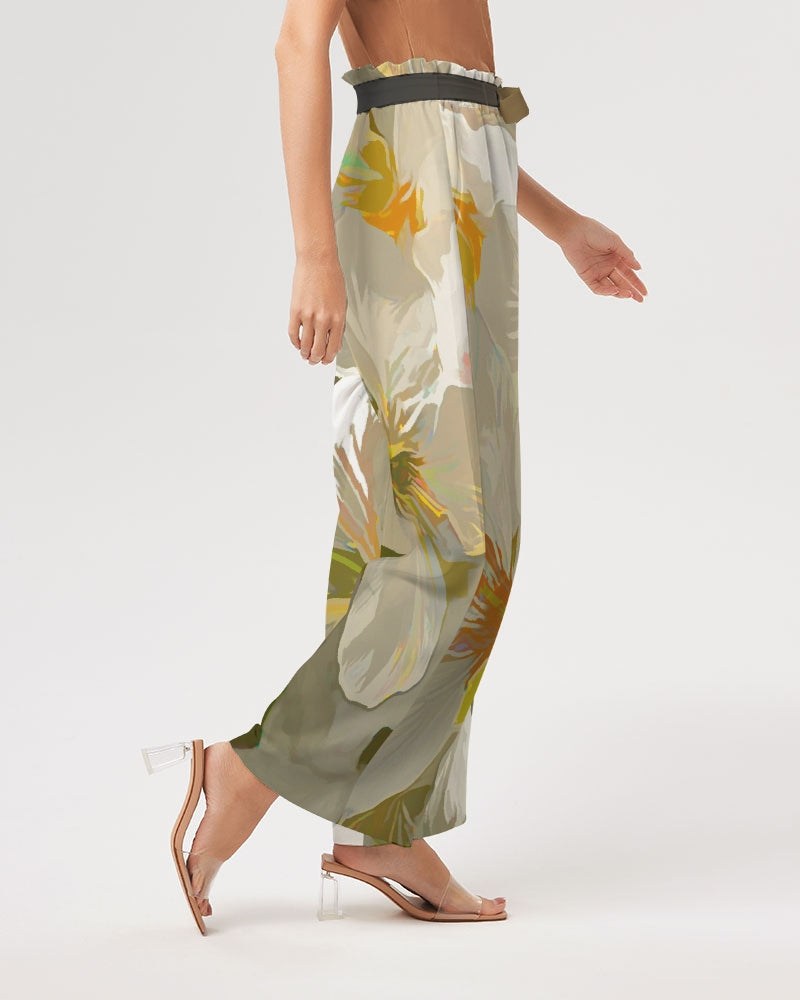 Cherry Blossom Chroma Wide Art Pants Women's High-Rise Wide Leg Pants