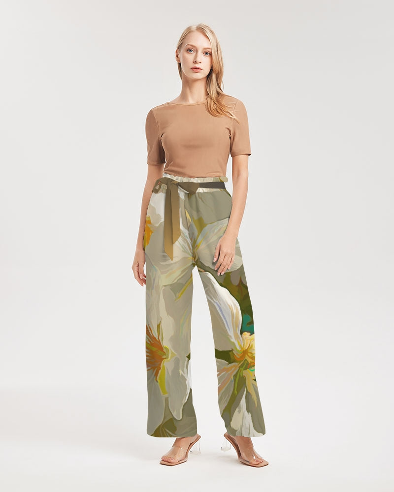 Cherry Blossom Chroma Wide Art Pants Women's High-Rise Wide Leg Pants