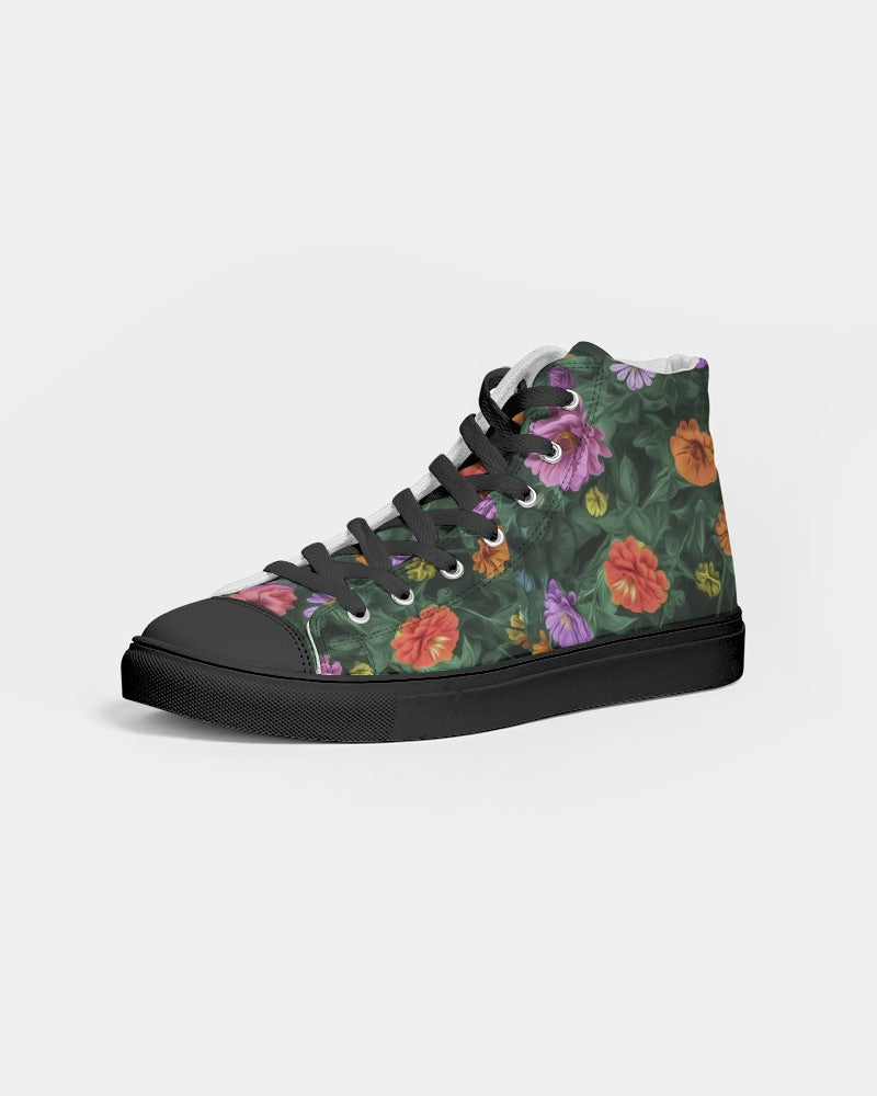Flower Garden Gems Women's Hightop Canvas Shoe 
