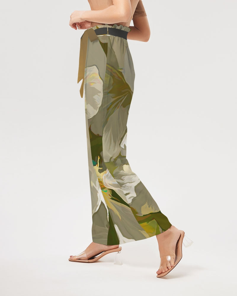 Cherry Blossom Chroma Wide Art Pants Women's High-Rise Wide Leg Pants