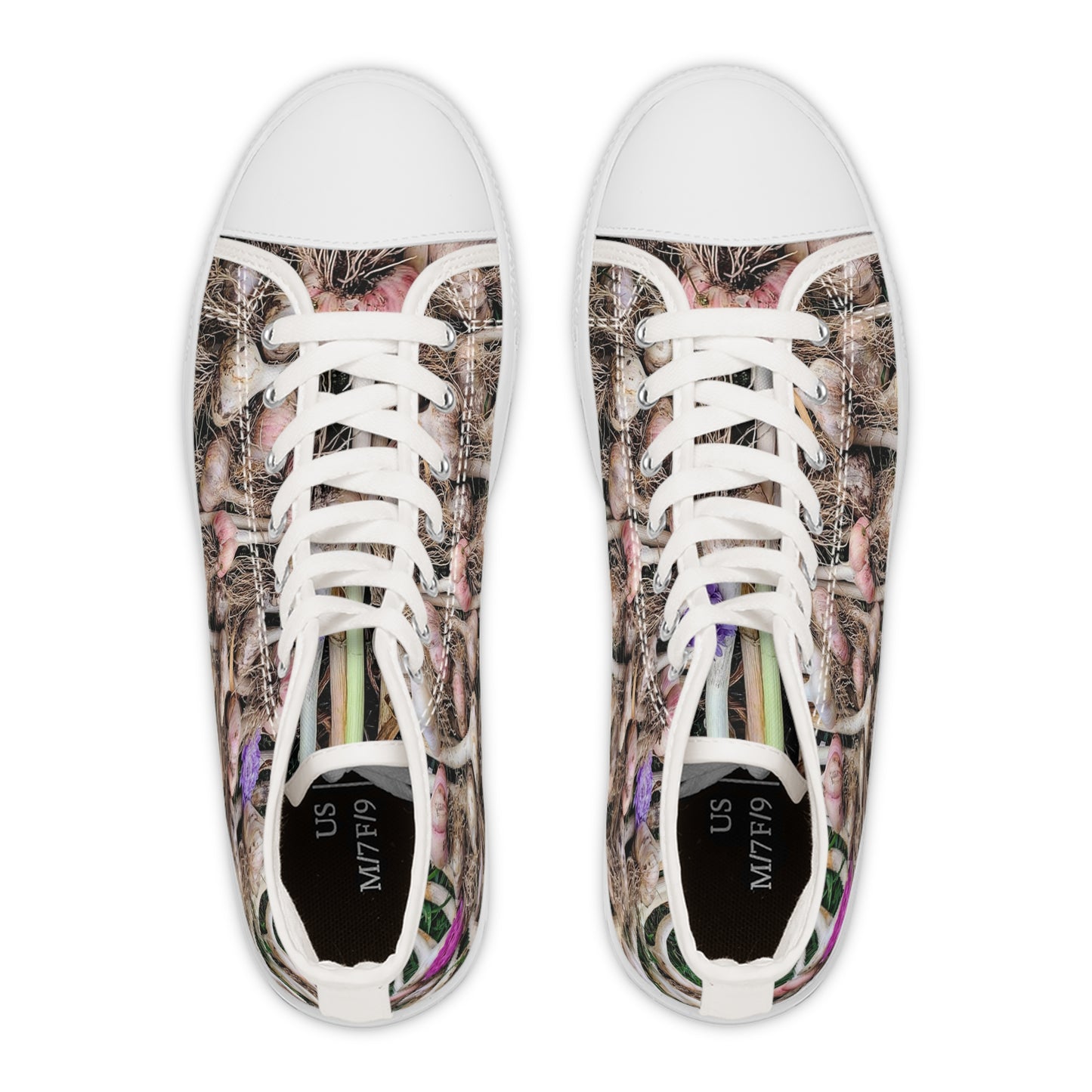 Garlic High-Top Sneakers — Garlic Print Canvas Shoes