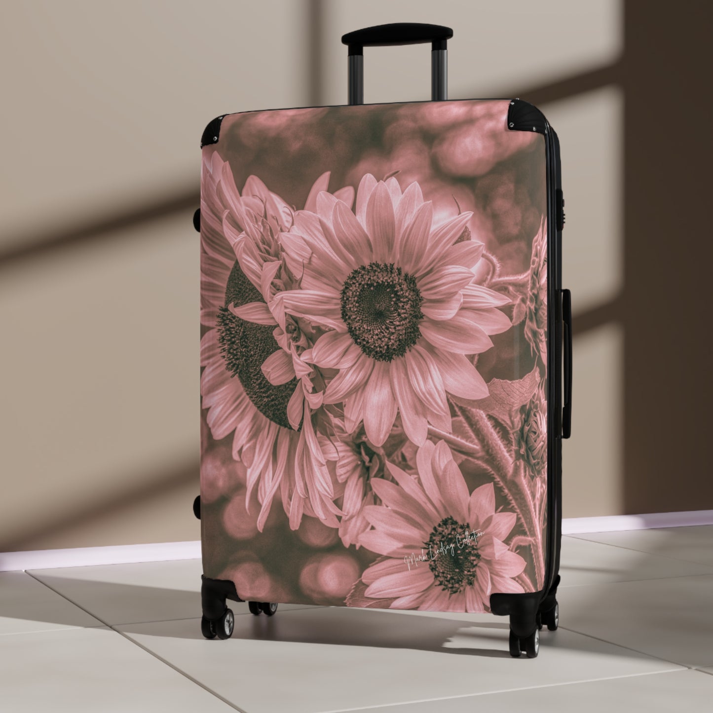 Sunflower Dreamy Pink Custom Art Luggage
