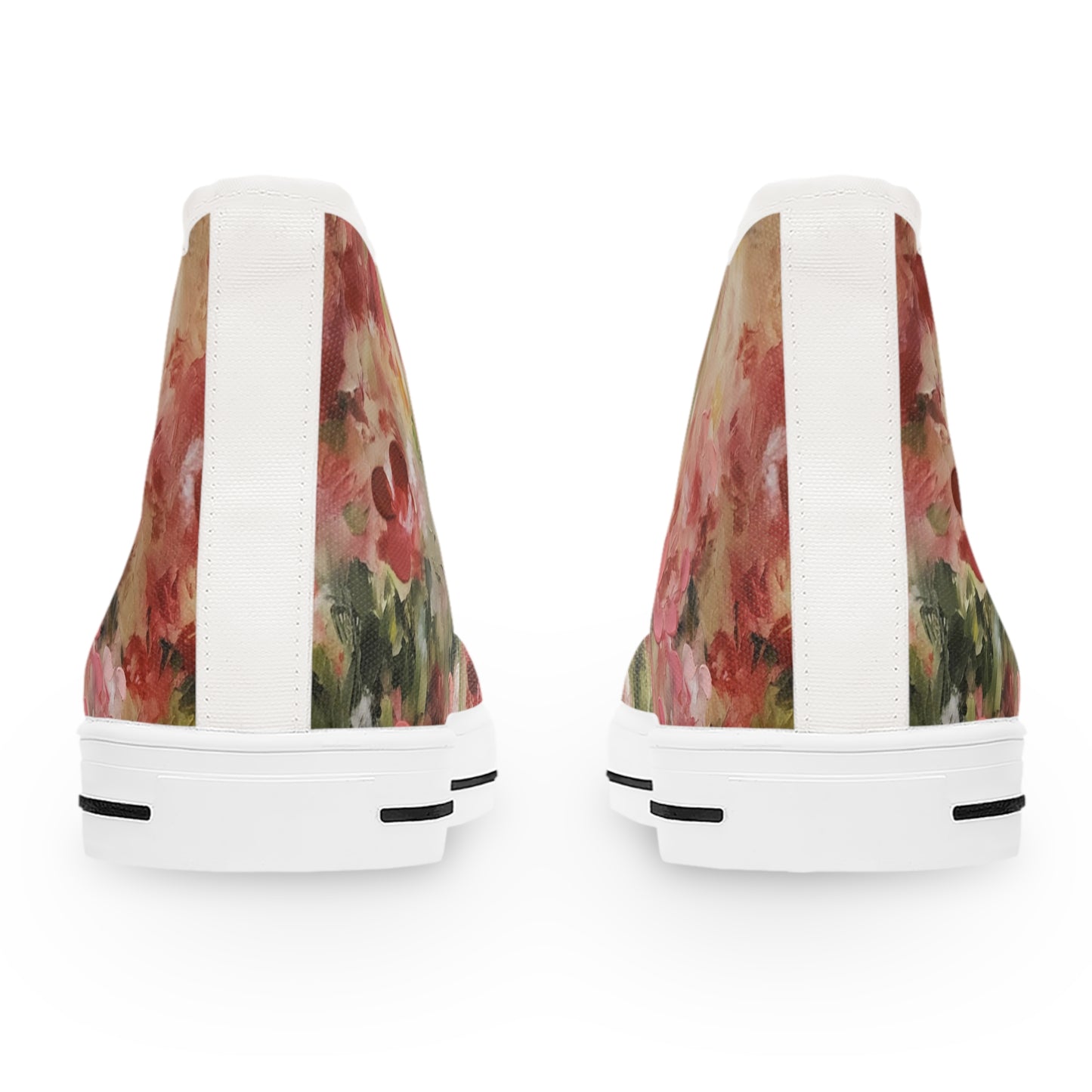 Van Gogh's Pink Roses High Top Sneakers — Women's Pink Rose Canvas Shoes