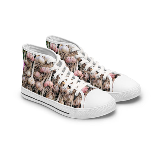 Garlic High-Top Sneakers — Garlic Print Canvas Shoes