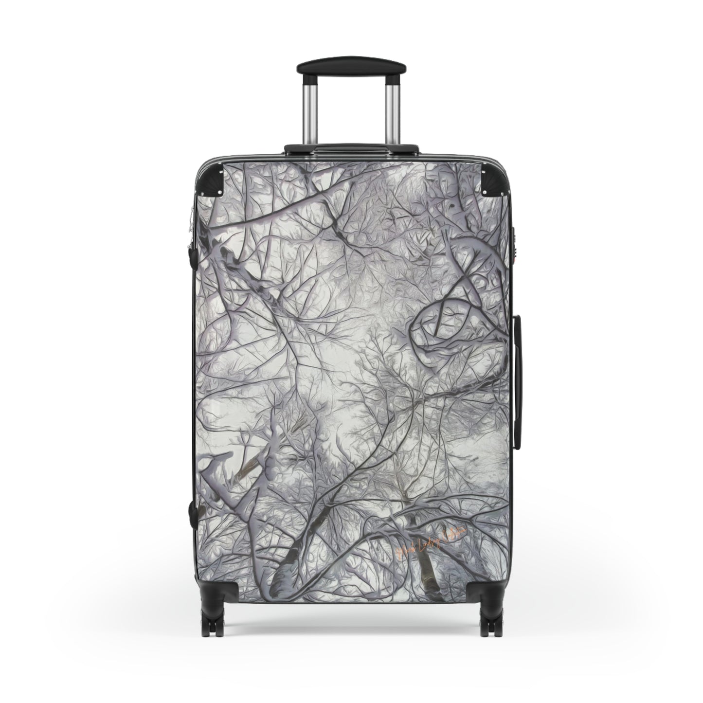 Snow Trees Above Custom Art Luggage