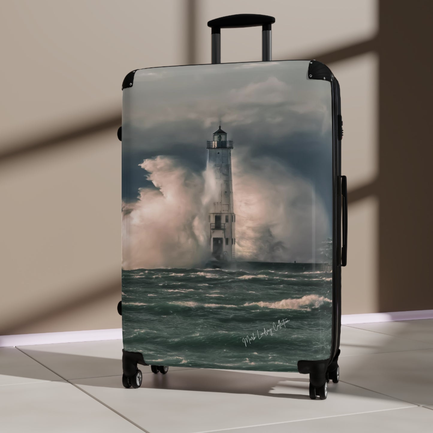 Frankfort Lighthouse Custom Art Luggage
