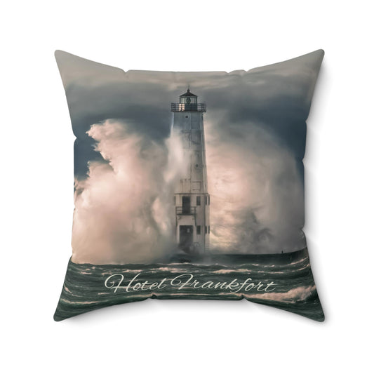 Hotel Frankfort Lighthouse Faux Suede Square Pillow