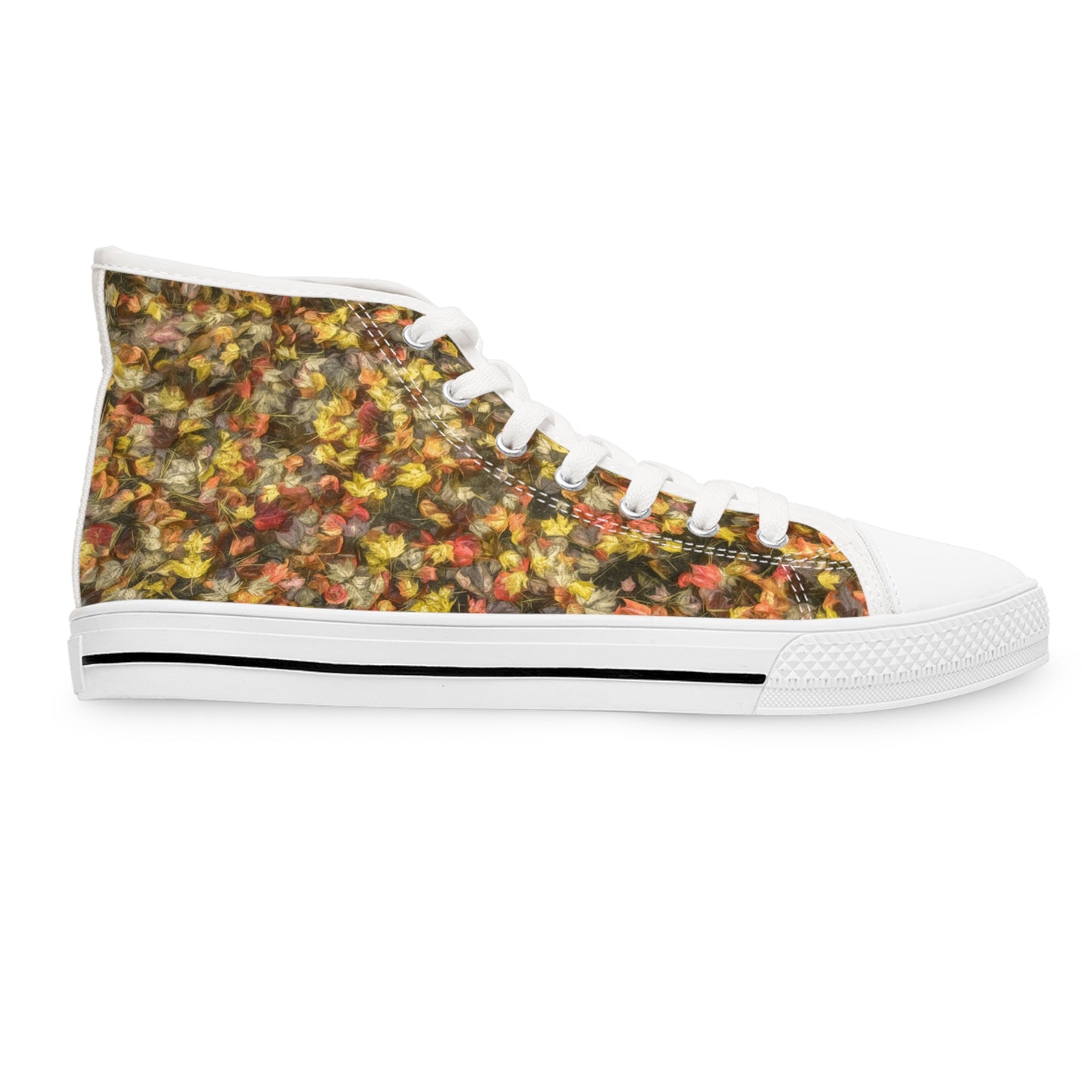 Leaves of Fall  Women's High Top Sneakers — Colorful Fall Leaves Pattern