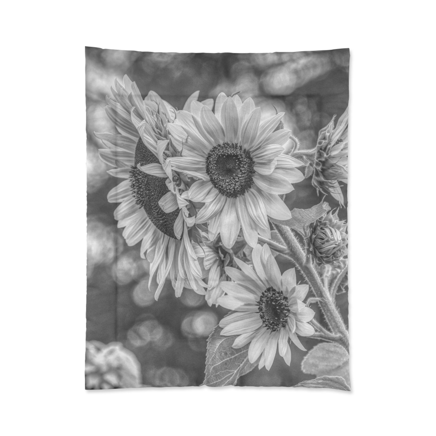 Black-n-White Sunflower Elegance  & Color Comforter