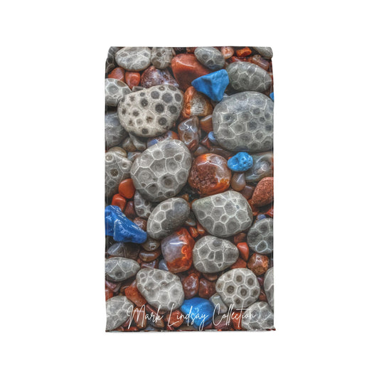 Lunch Bag Michigan Treasured Stones Petoskey Stone Agate Leland Blue