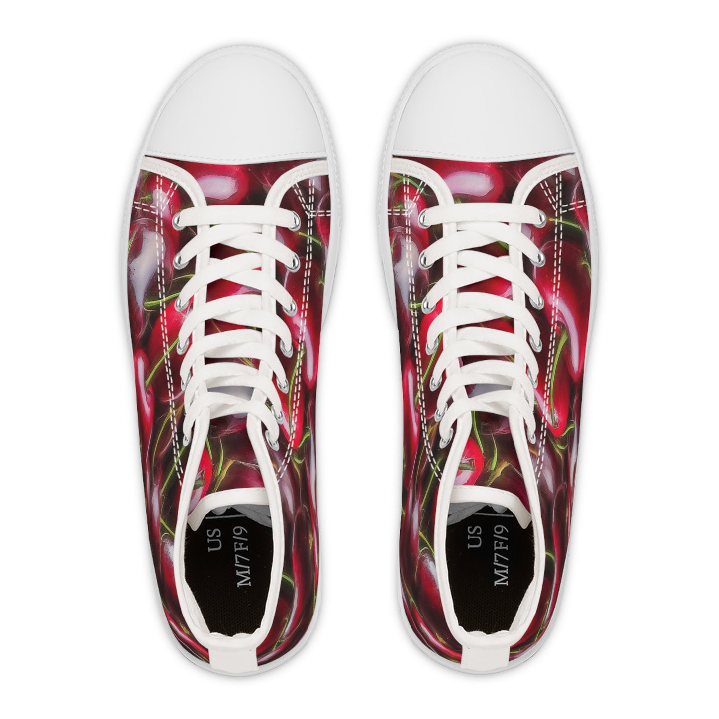 Traverse City Cherry High-Top Sneakers — Women's High-Top Canvas Shoes