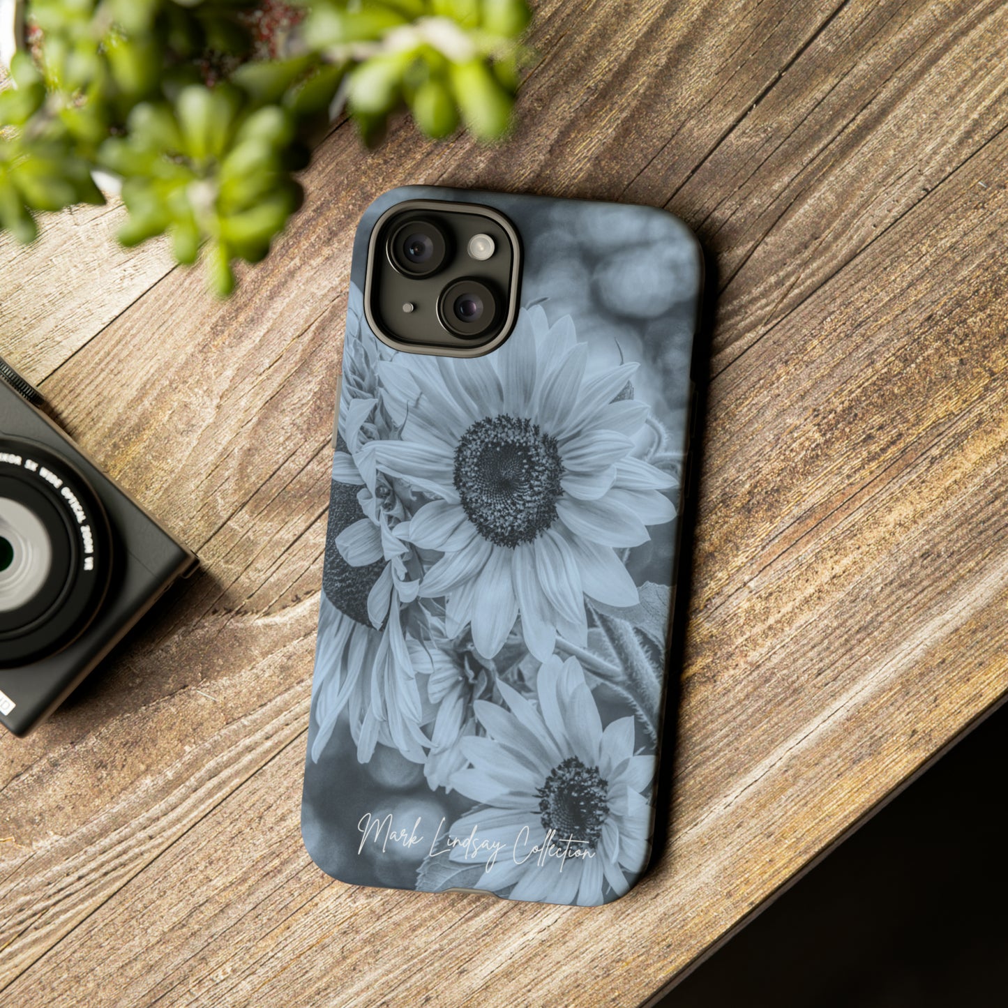 Sunflower Dreams: Blue Impact-Resistant Tough Cases (iPhone & Samsung)